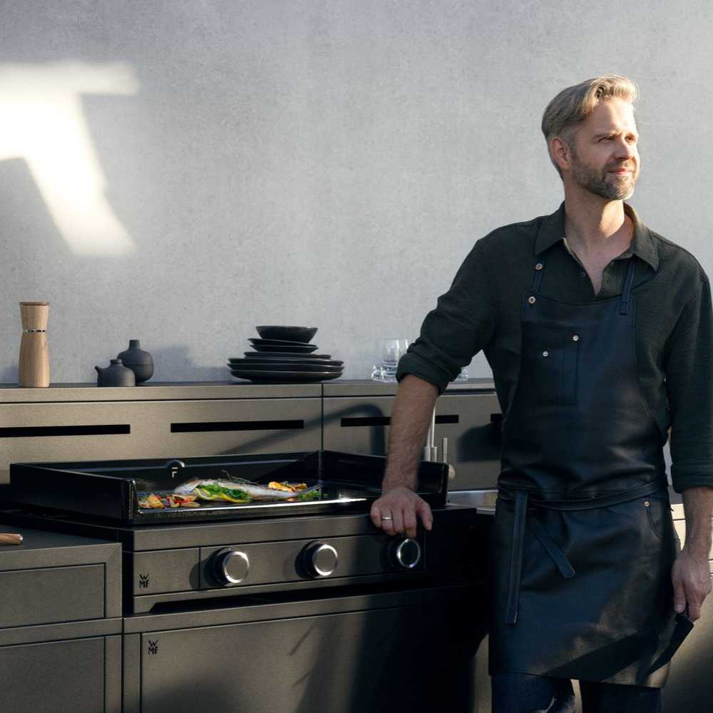 WMF Plancha-Set 🔥 Gas-Grillplatte mit Deckel & Schutzhaube (75 cm, gasbetrieben)