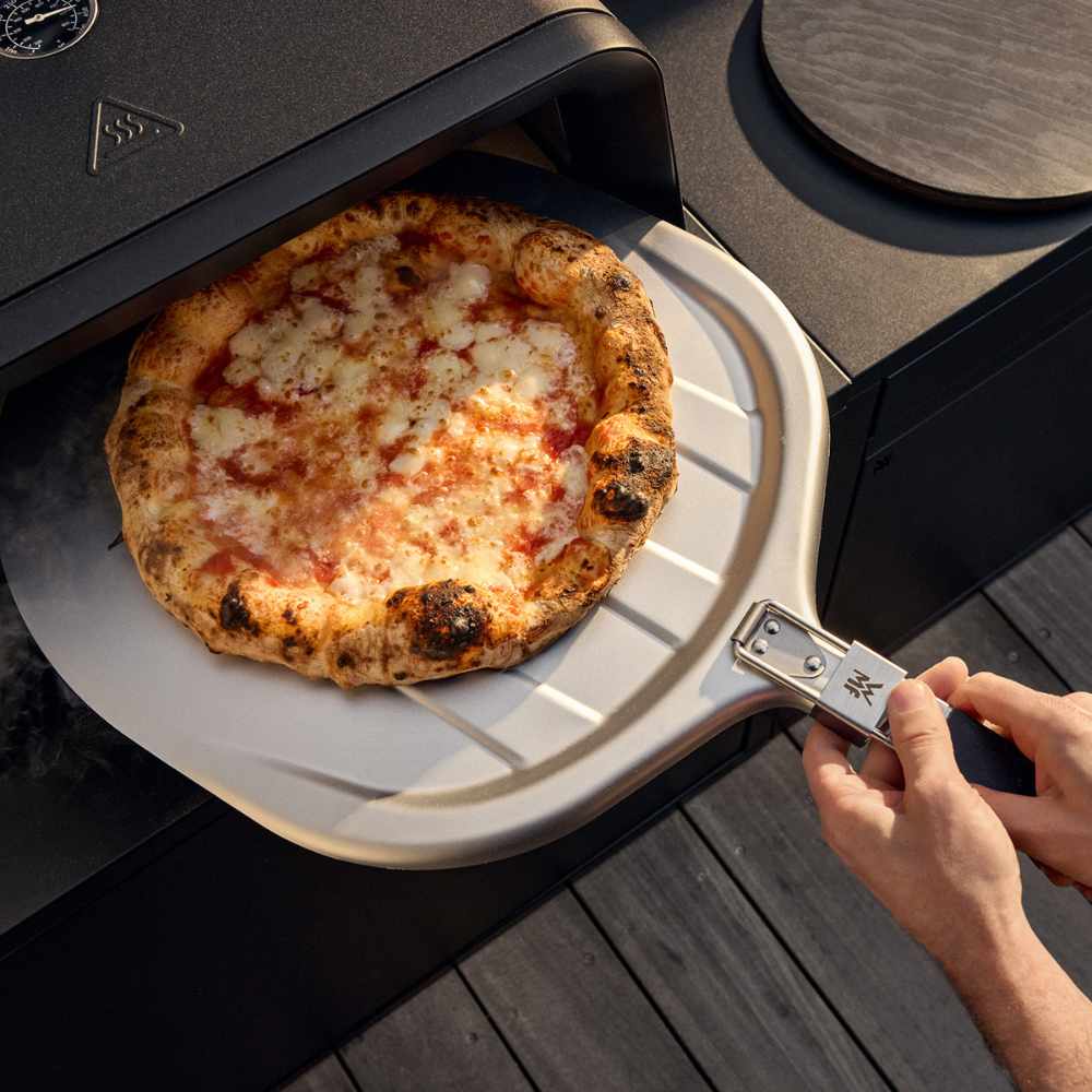 WMF Pizzaiolo Pro 🔥 Pizzaofen gasbetrieben mit rotierendem Pizzastein + Pizzaschieber Außenküche