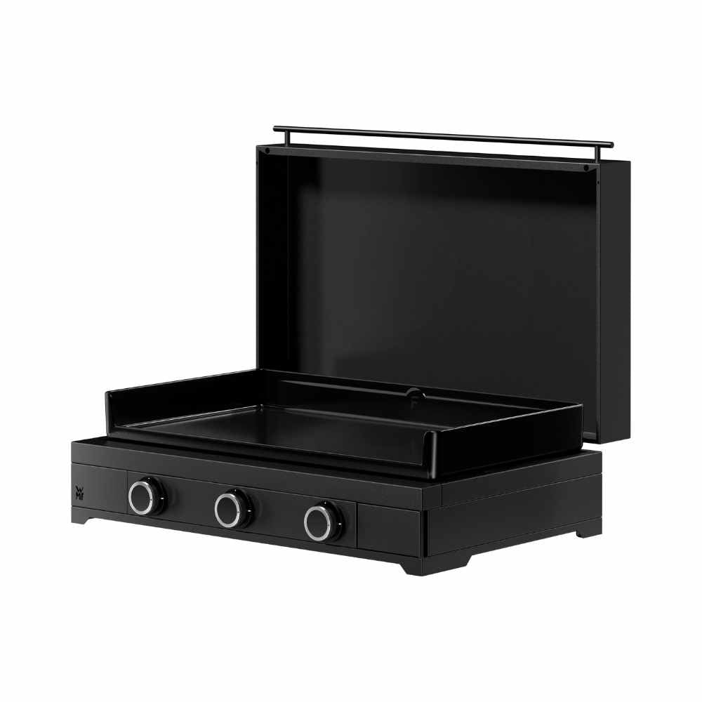 WMF Plancha-Grillwagen-Set 🔥 Gas-Grillplatte mit Wagen, Deckel & Schutzhaube (75 cm, gasbetrieben)