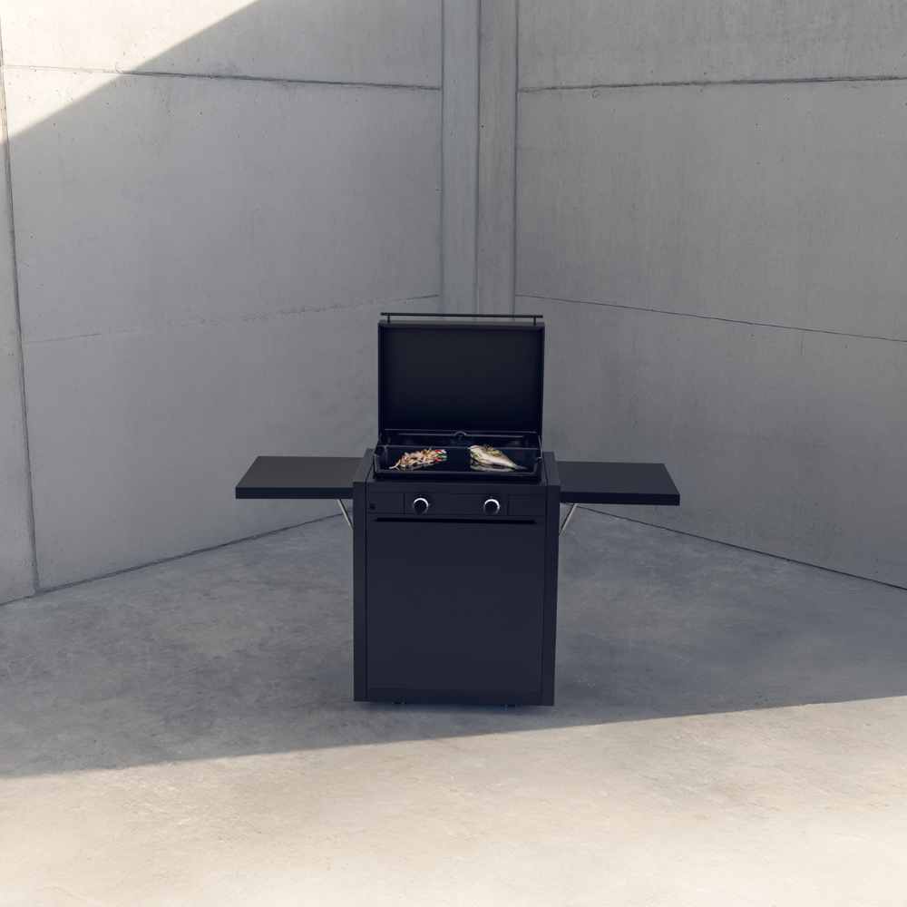 WMF Plancha-Grillwagen-Set 🔥 Gas-Grillplatte mit Wagen, Deckel & Schutzhaube (60 cm, gasbetrieben)