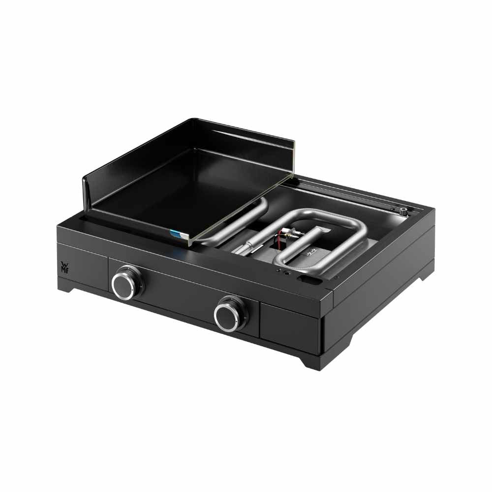 WMF Plancha-Grillwagen-Set 🔥 Gas-Grillplatte mit Wagen, Deckel & Schutzhaube (75 cm, gasbetrieben)