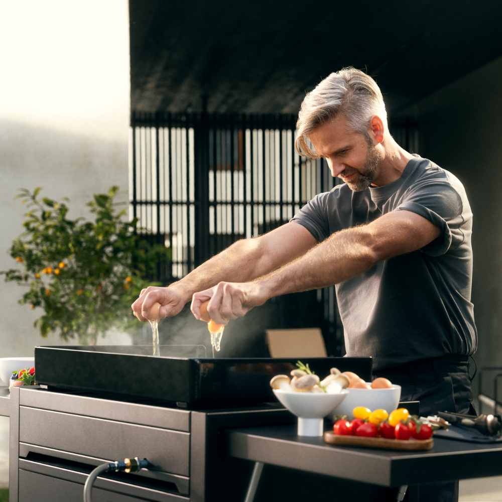 WMF Plancha-Grillwagen-Set 🔥 Gas-Grillplatte mit Wagen, Deckel & Schutzhaube (75 cm, gasbetrieben)