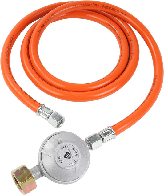 Druckminderer, 50 mbar, 1,5 m Schlauch, Schraubverbinder mit 1/4 Zoll Linkgsgewinde, Typ G607